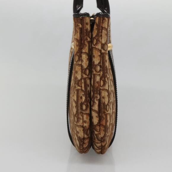 DIOR Trotter Canvas Hand Bag Brown Gold - Picture 4 of 12